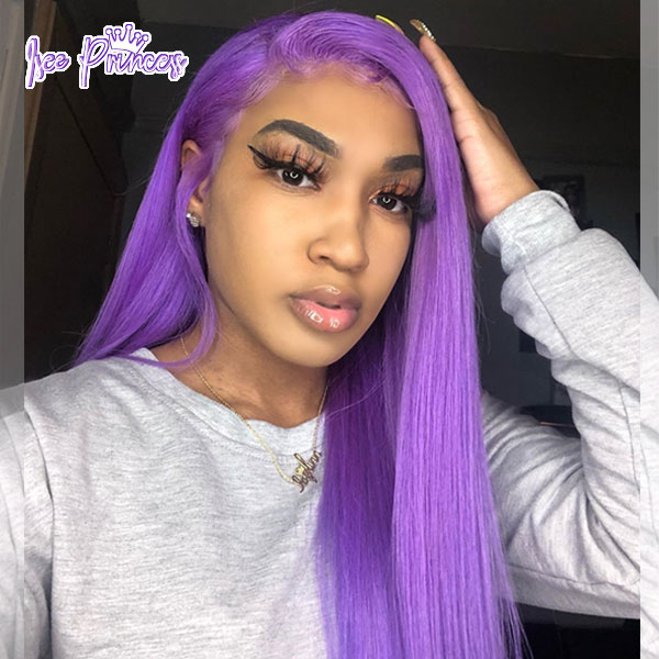 pink and purple lace front wig