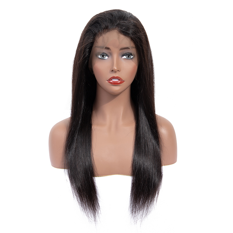 ISEE HAIR Straight Hair Lace Front Wig,Pre Plucked Natural Hair Liner with  Baby Hair, 100% Human Virgin Hair Wigs